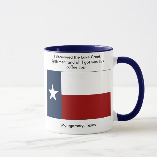 Mug Règlement de crique de lac - Montgomery, le Texas (Droite)