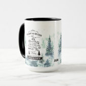 Mug Règles de camping des arbres forestiers Monogramme (Devant gauche)
