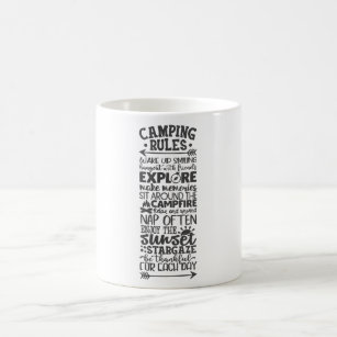 Mug Règles de camping Typographie Cool Campers