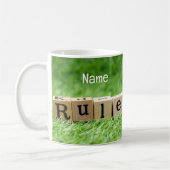 Mug RÈGLES de football avec balle sur les cadeaux vert (Gauche)