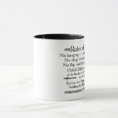 Mug Règles de l'auberge, signe du 18ème siècle (Centre)
