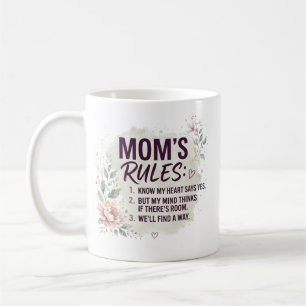 Mug Règles de maman drôles Citation de famille à l'aqu