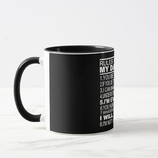 Mug Règles Pour Dîner Ma Fille (Gauche)