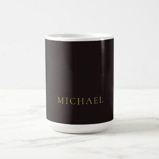 Mug Réglisse Noir Or Minimaliste Simple Moderne Nom