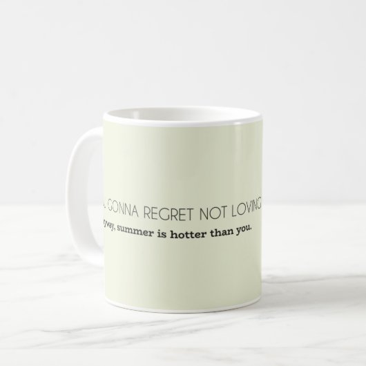 Mug Regret & Love : Citation de relation audacieuse (Devant gauche)