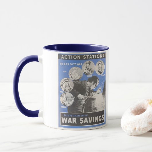 Mug Réimpression de l'affiche britannique de guerre. (Avec donut)