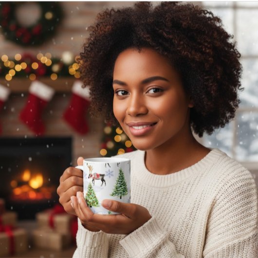 Mug Reindeer Christmas Tree Pattern