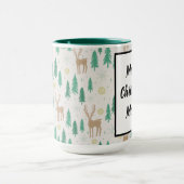 Mug Reindeer de Noël dans la forêt À feuillage persist (Centre)