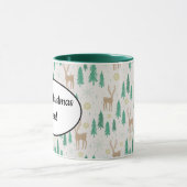 Mug Reindeer de Noël dans la forêt À feuillage persist (Centre)