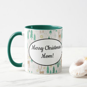 Mug Reindeer de Noël dans la forêt À feuillage persist