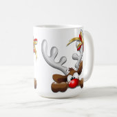 Mug Reindeer Puzzled drôle Caractère de Noël (Devant droit)