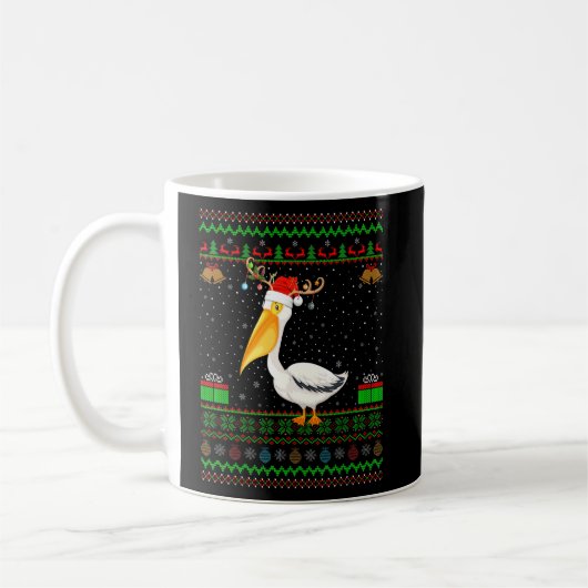 Mug Reindeer Santa Hat Correspondant Oiseau Pélican mo (Gauche)