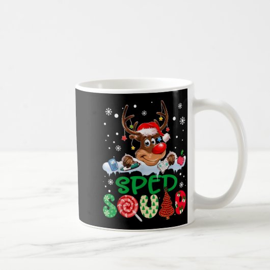Mug Reindeer Santa Hat Sped Squad Teacher Funny Christ (Droite)
