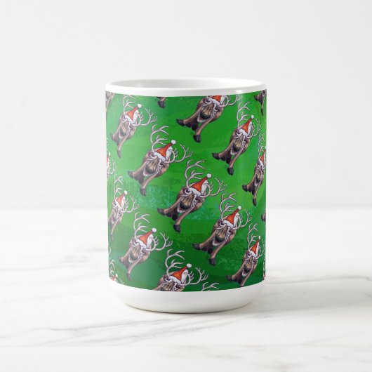 Mug Reindees Noël Sur Vert (Centre)