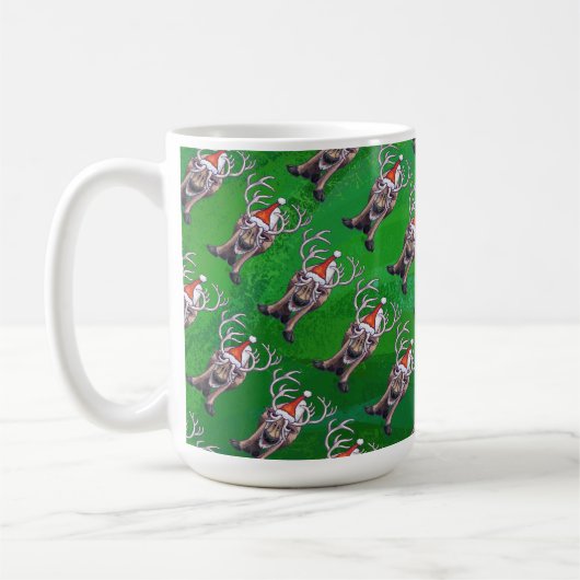 Mug Reindees Noël Sur Vert (Gauche)