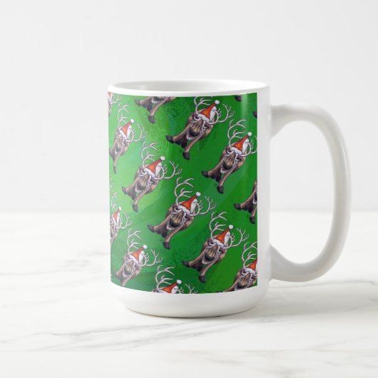 Mug Reindees Noël Sur Vert (Droite)