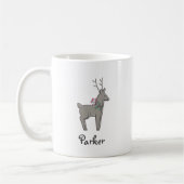 Mug Reinder moderne Noël Nom personnel (Gauche)