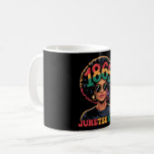Mug Reine Afro 1865 Juneteenth Fierté des femmes noire (Devant gauche)