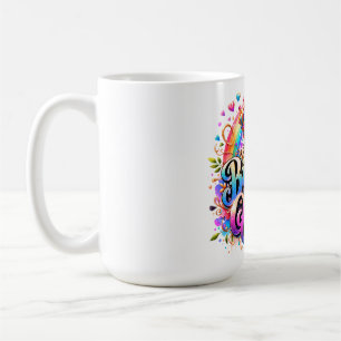 Mug Reine d'anniversaire arc-en-ciel floral