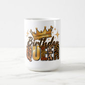 Mug Reine d'anniversaire avec léopard à couronne dorée (Centre)