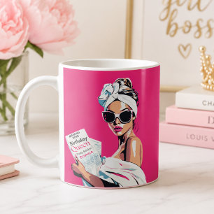Mug Reine d'anniversaire branchée personnalisée