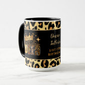 Mug Reine d'anniversaire Fun Léopard Soixante ans (Devant gauche)