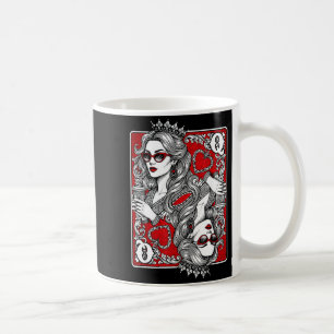 Mug Reine de cœur carte à jouer amateur de café jeux d