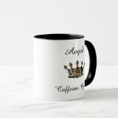 Mug Reine de la caféine avec couronne (Devant droit)