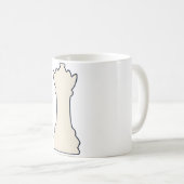 Mug Reine de la pièce d'échecs blanche (Devant droit)