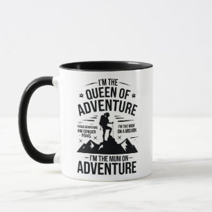 Mug Reine de l'Aventure Randonnée Maman Typographie De