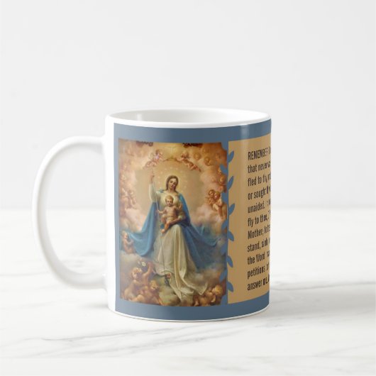 Mug Reine de Mary des anges Memorare de Jésus de ciel (Gauche)
