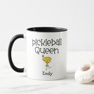 Mug Reine de Pickleball Trophée Drôle Cadeau Joueuse