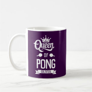 Mug Reine De Pong   Nom Personnalisé Moderne Violet Fo