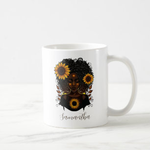 Mug Reine des tournesols Afro femme