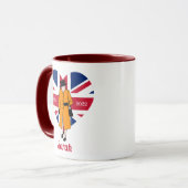Mug Reine Elisabeth II Royaume-Uni Reine des Coeurs (Devant gauche)