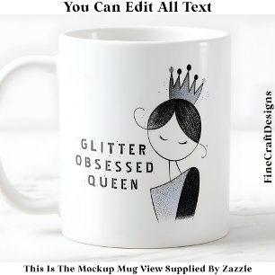 Mug Reine Pailletée Personnalisée Élégante Nouveauté 0