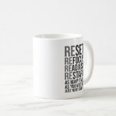 Mug Réinitialiser Réajuster - Gym, Hustle, Succès (Devant droit)