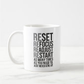 Mug Réinitialiser Réajuster - Gym, Hustle, Succès (Gauche)