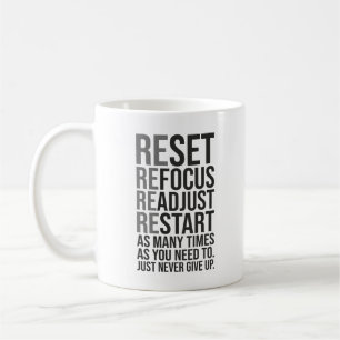 Mug Réinitialiser Réajuster - Gym, Hustle, Succès