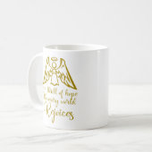 Mug Rejoignez Noël Carol Lyrics Gold Angel Pretty (Devant gauche)