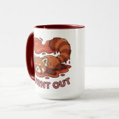 Mug Relatable "Burnt Out" Red Panda – Cute Melted Aest (Devant gauche)