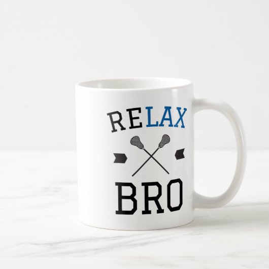 Mug Relax Bro Funny Lax Typographie Lacrosse Cadeau (Droite)