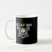 Mug Relax Brx Lax Funny Lacrosse Crossbones de crâne (Gauche)