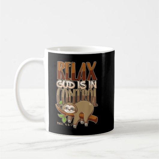 Mug Relax Dieu Est En Contrôle Bible Chrétienne Citati (Gauche)