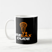 Mug Relax Dude Lacrosse Lax Stick V6 Orange (Gauche)