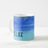 Mug Relaxing Blue Turquiose Nautical Abstract Art (Devant gauche)