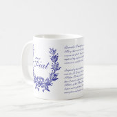 Mug Religieux Marine Bleu Memorare Catholique Prière F (Devant gauche)