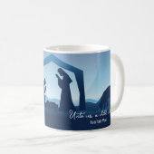 Mug Religieux Noël Nativité Scène Bleu chrétien (Devant droit)