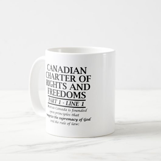 Mug Religion chrétienne canadienne de liberté de (Devant gauche)