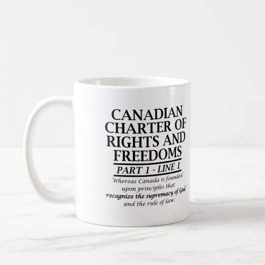Mug Religion chrétienne canadienne de liberté de (Gauche)
